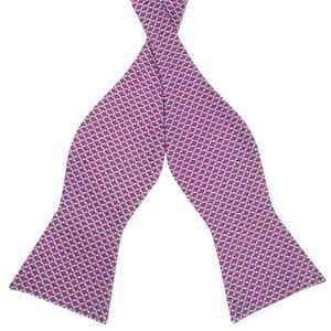 Daniel Cremieux Maroon Blue Pink 100% Silk Self Tie Bow Tie